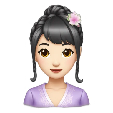 fancy idol, asian girl, hime-cut hairstyle sticker