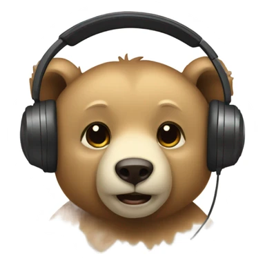 A bear cub wearing headphones  sticker