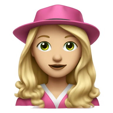 Blonde Long haired, green eyed, pink lip Student Girl with Student cap sticker