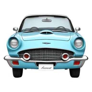Light blue Ford Thunderbird vintage sticker