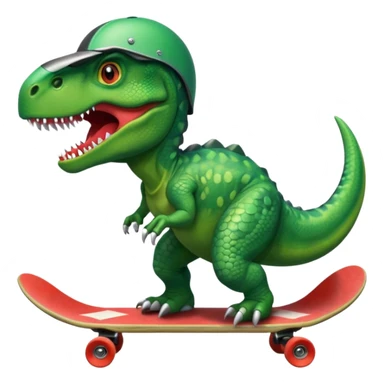 dinosaor with skateboard helmet sticker