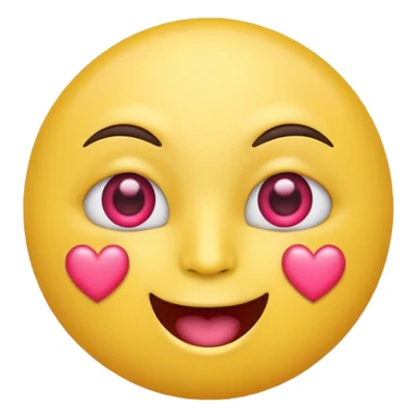 Emoji carita amarillo con ojos de corazones rosa  sticker