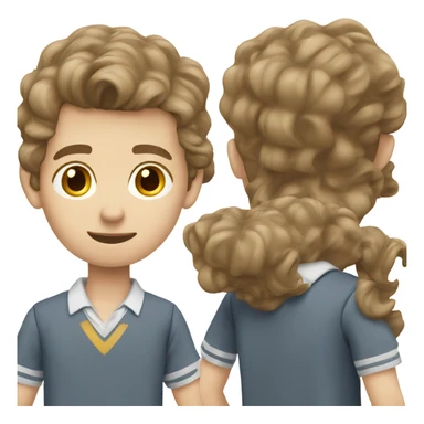 Guy in school uniform wavy brown hair caucasian sticker