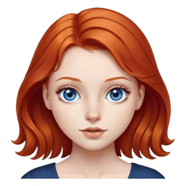 Redhead girl with dark blue ayes  sticker