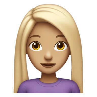 girl with long straight purple hair and blue eyes sticker