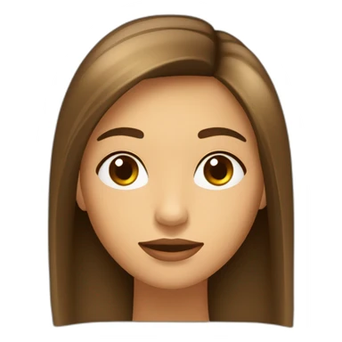 CHICA DE PELO MORENO LARGO Y FLEQUILLO RECTO QUE CUBRA LA FRENTE Y OJOS MARRONES OSCUROS sticker