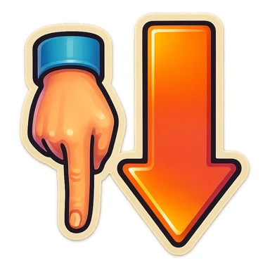  arrow show to finger sticker