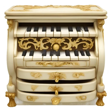 Vintage rococo ivory music box sticker