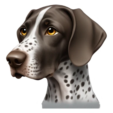 German shorthaired pointer with a black spot around the right eye sticker