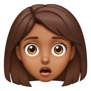 shocked girl with brown hair and brown eyes sticker