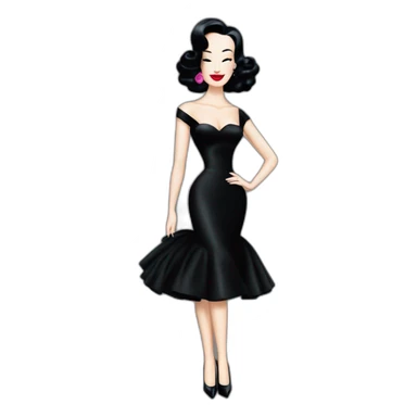 dita von teese wearing black balenciaga dress sticker