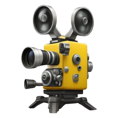 yellow movie camera sticker