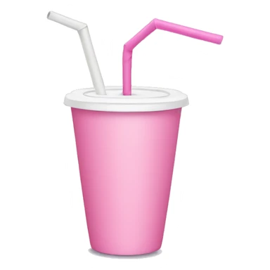 pink cup with straw sticker