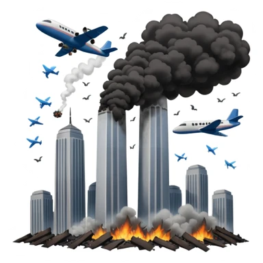 Twin towers plane crashing by 👳🏾‍♂️ sticker