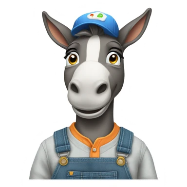 dumb donkey wearing overalls sticker