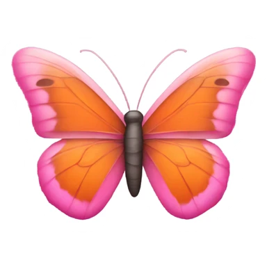 Orange and pink butterfly sticker