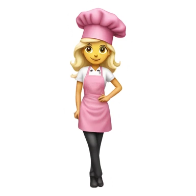 Girly blonde chef with pink aesthetic sticker