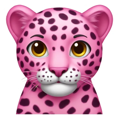 pink leopard with heart eyes   sticker