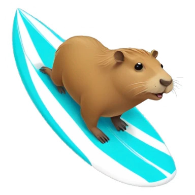 Capybara riding waves on a surfboard  sticker