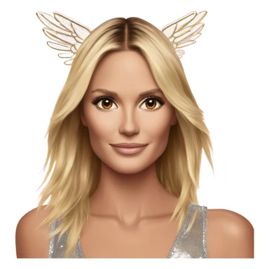 Heidi Klum on a runway victoria secret  angel wings sticker