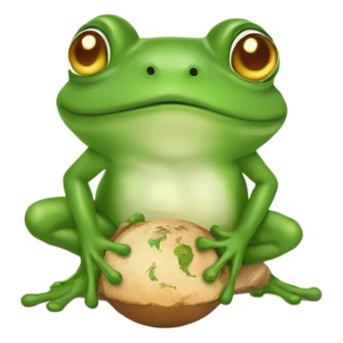A frog eating the world sticker