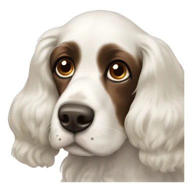 White cocker spaniel with dark brown ears sticker