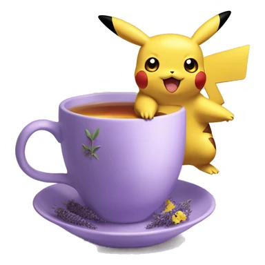 Pokémon Pikachu and Lavender Earl Grey Tea sticker