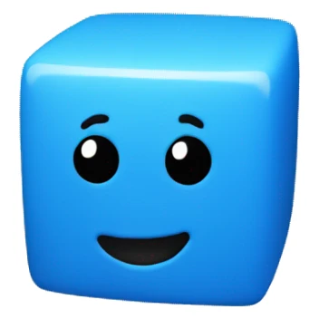 A blue cube with face sticker