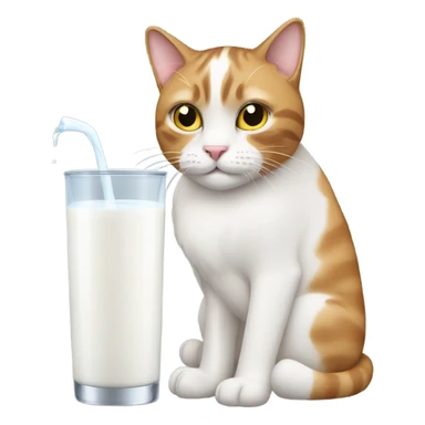 Cat drinking milk sticker