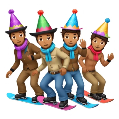 2 cowboys snowboard birthday party sticker