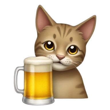 gato bebendo cerveja sticker
