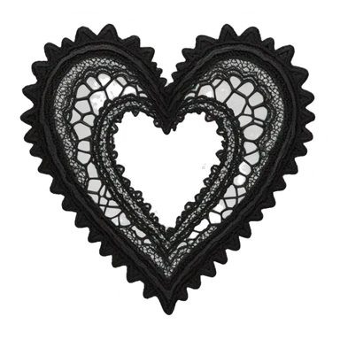 black lace heart sticker