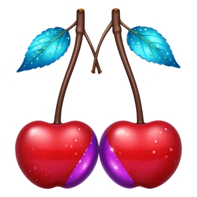 glitter purple and cian 2 cherrys sticker