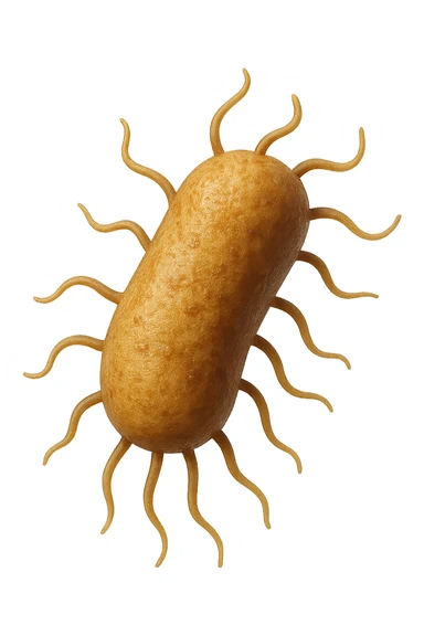 EMOJI STILE IPHONE 3D DI batteri intestinali che fluttuano in aria E FALLO MOLTO REALISTICO IN 3D sticker