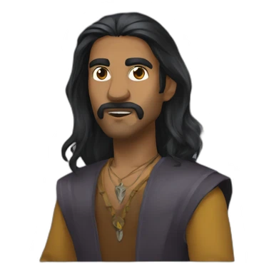 Sri Lankan dungeon master long dark hair  sticker