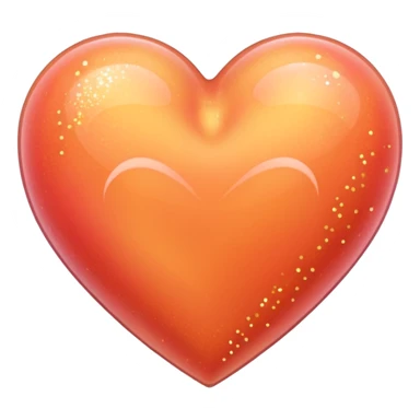 peach heart with a glitter effect sticker