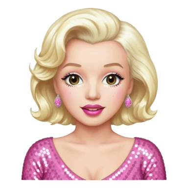 Marilyn Monroe with platinum blonde hair, pink sequin outfit sticker