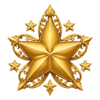 star with baroque pattern sticker
