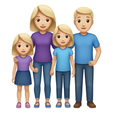 parent figures with three children silhouettes sticker