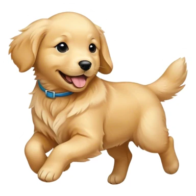 golden retriever puppy running sticker