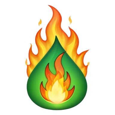 Make an burning greenflame sticker