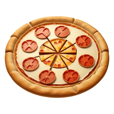 3d pie chart whith pizza as base sticker