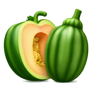 A Zucchini on a peach sticker