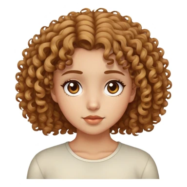 Chica de pelo rizado con ojos marrones y pelo corto  sticker