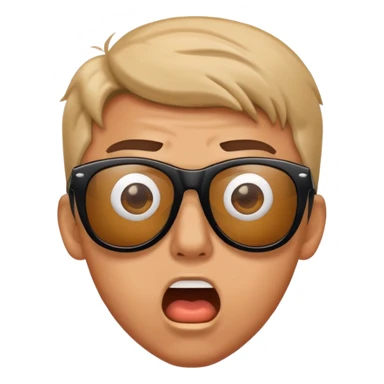 Shocked guy with sunglasses down sticker