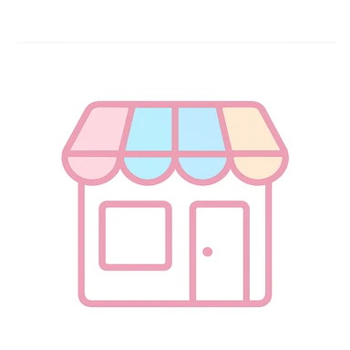 minimalist store icon with pastel TikTok logo colors, transparent background sticker