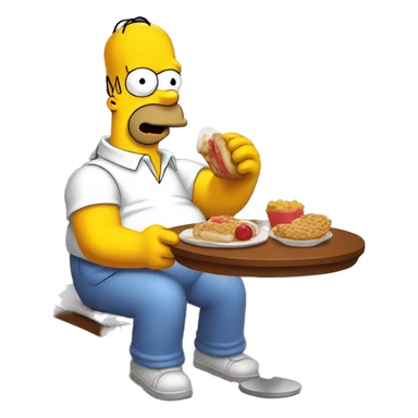 homero simpson comiendo una dona sticker