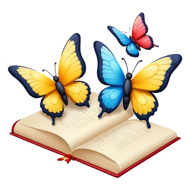 Graduating butterflies carrying diploma ￼ sticker