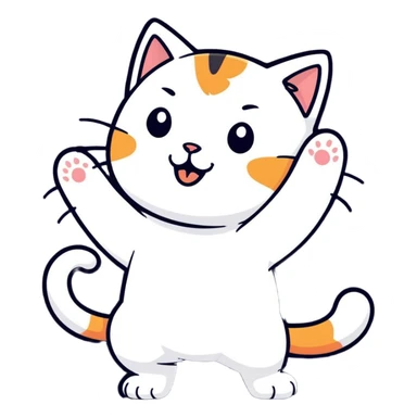 cat twerking, energetic pose sticker
