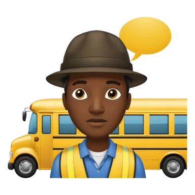 a school bus with a jamaican man saying bomboclat ("BOMBOCLAT' in speech bubble in front of the man) sticker